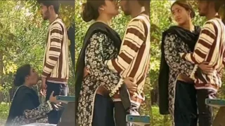 Jungle Sex Spying Couple in park Blowjob & Quick Standing Fucking
